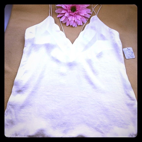 Free People Tops - Free People Intimately Ivory Scalloped Cami Tank